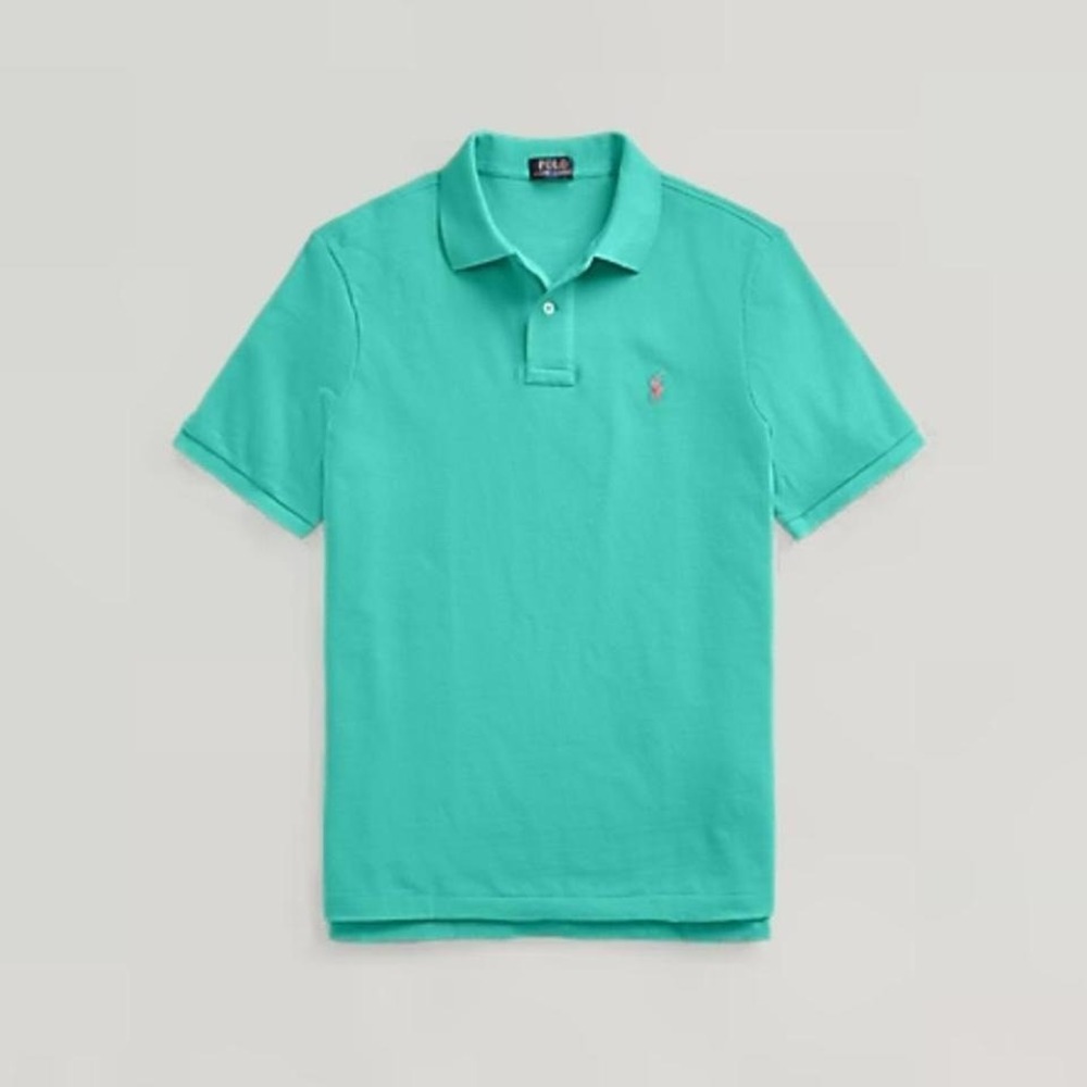 Ralph Lauren Polo Shirt XL Green Turquoise Classic Fit Mesh Preppy Streetwear